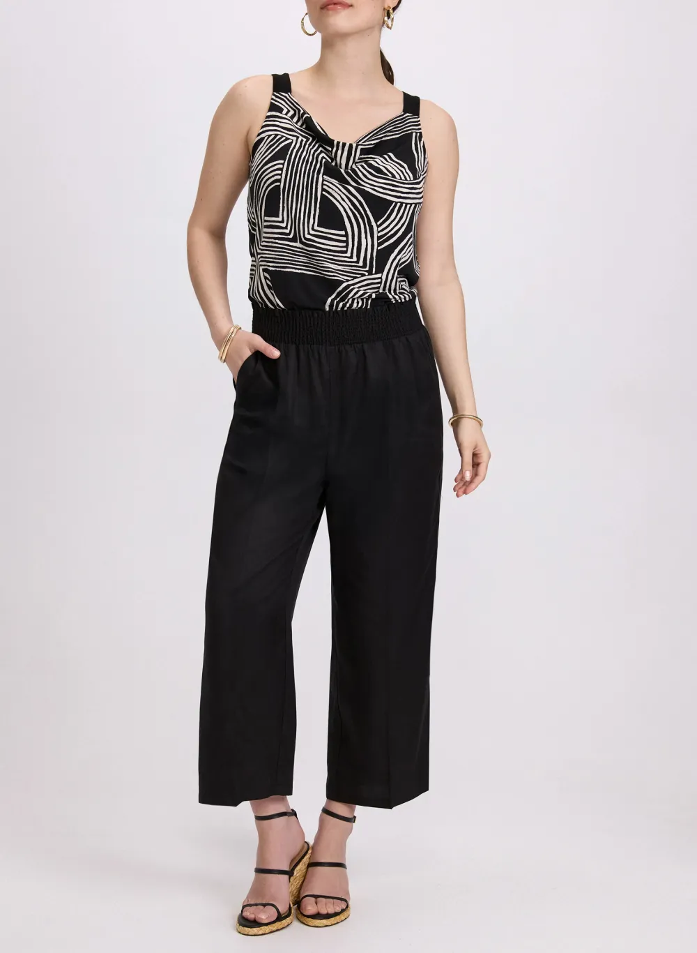 Embroidered Floral Denim Wide-Leg Pants