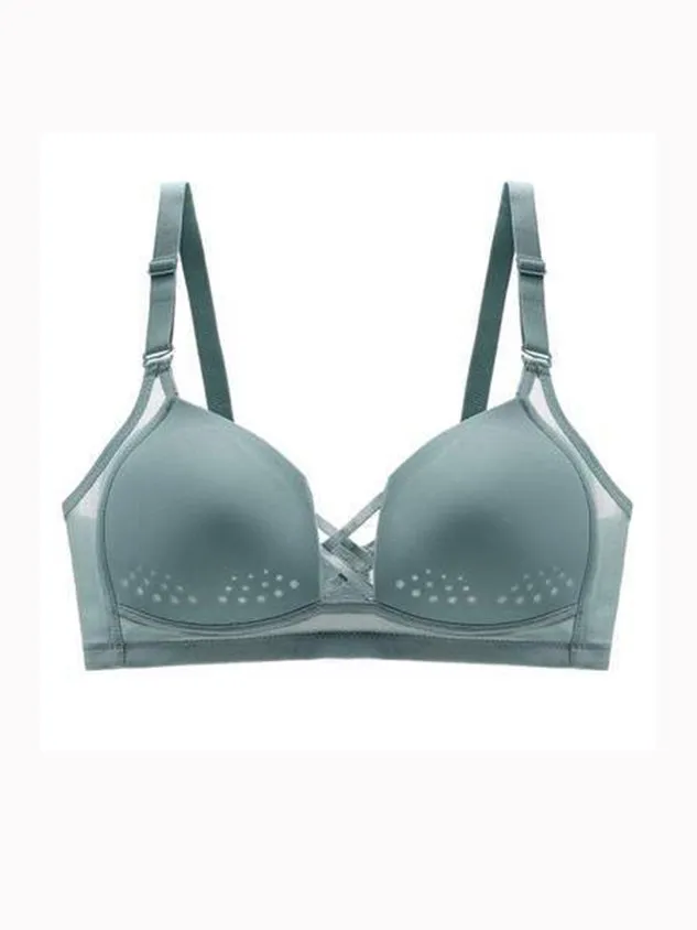 Women's breathable adjustable push-up detachable thin ABC cup bra