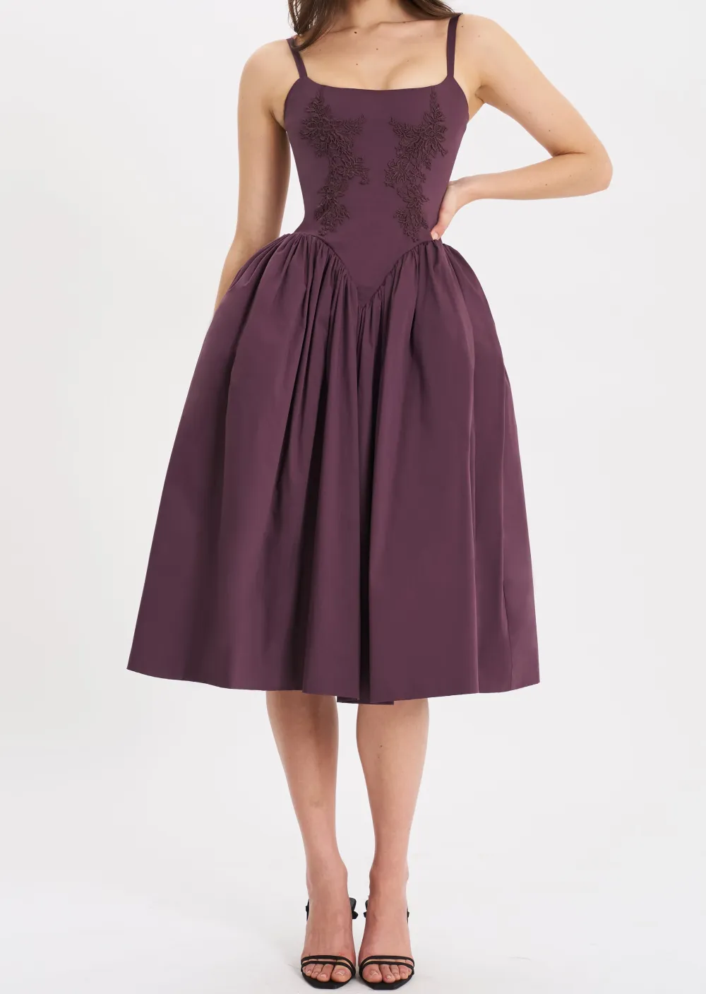 Embroidered Midi Dress
