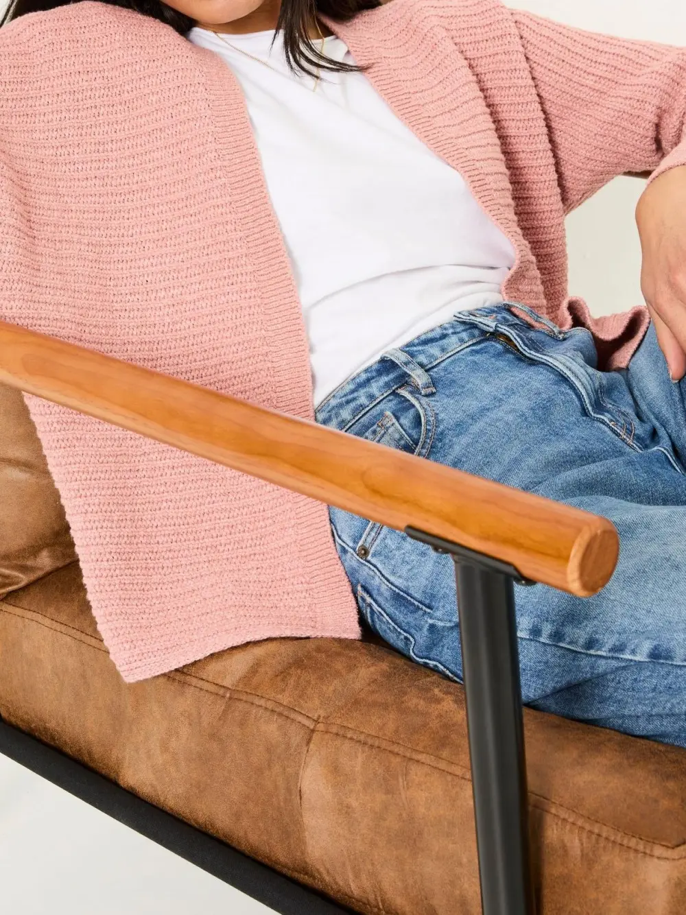 Light Pink Kya Knitted Kimono Cardigan