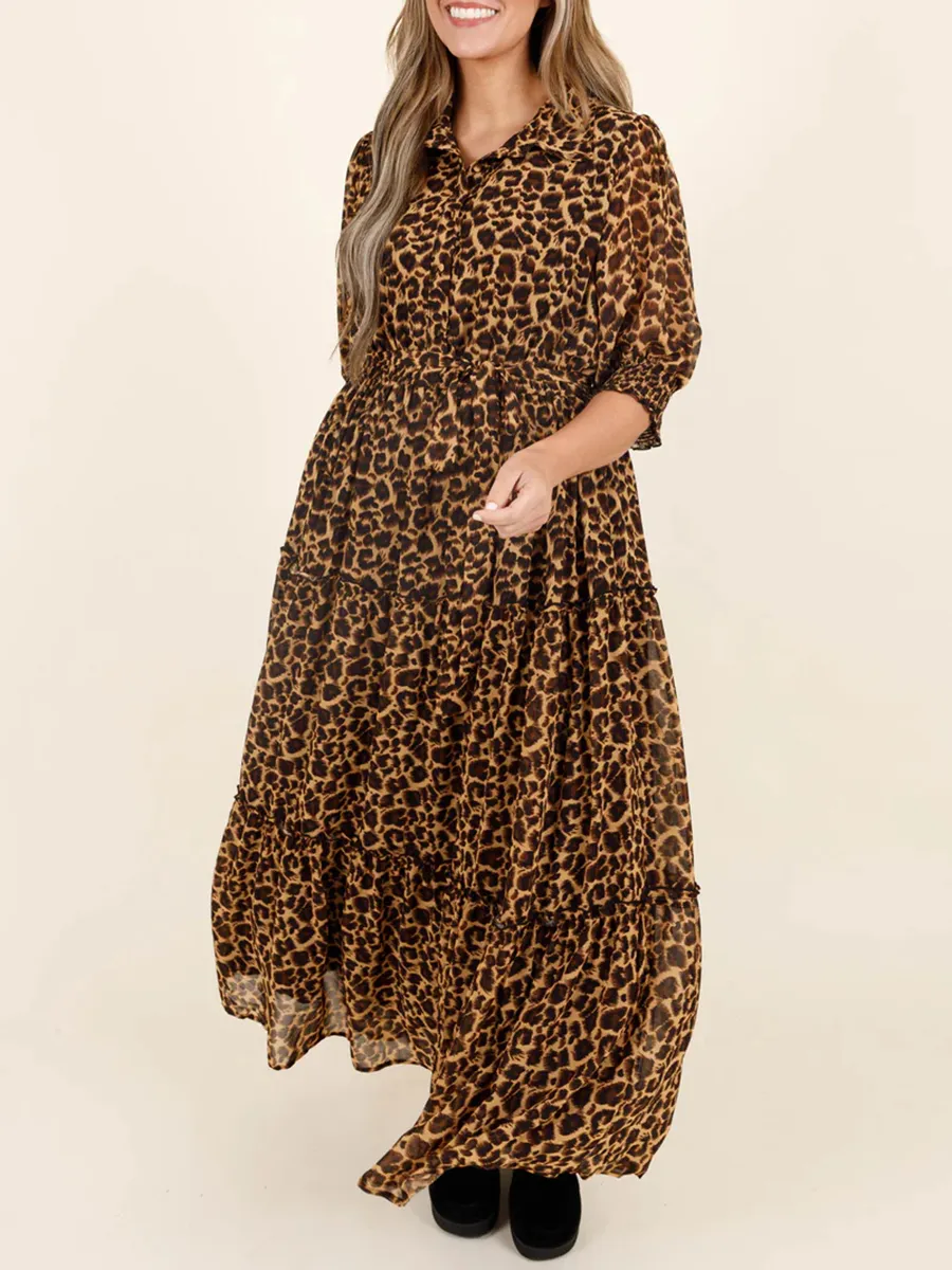 Leopard patterned long dress