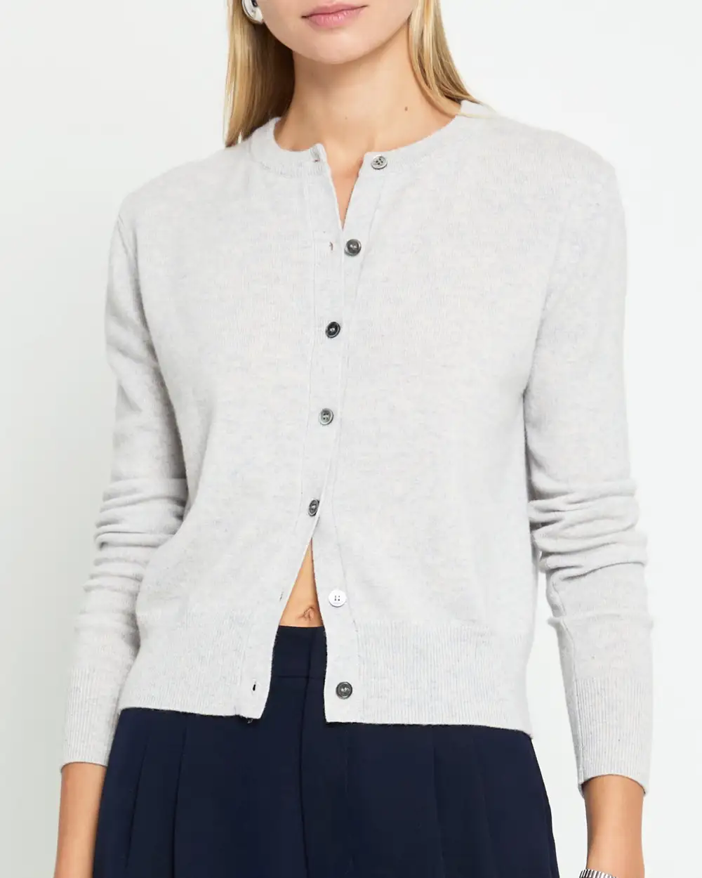 Open Front Buttoned Cardigan