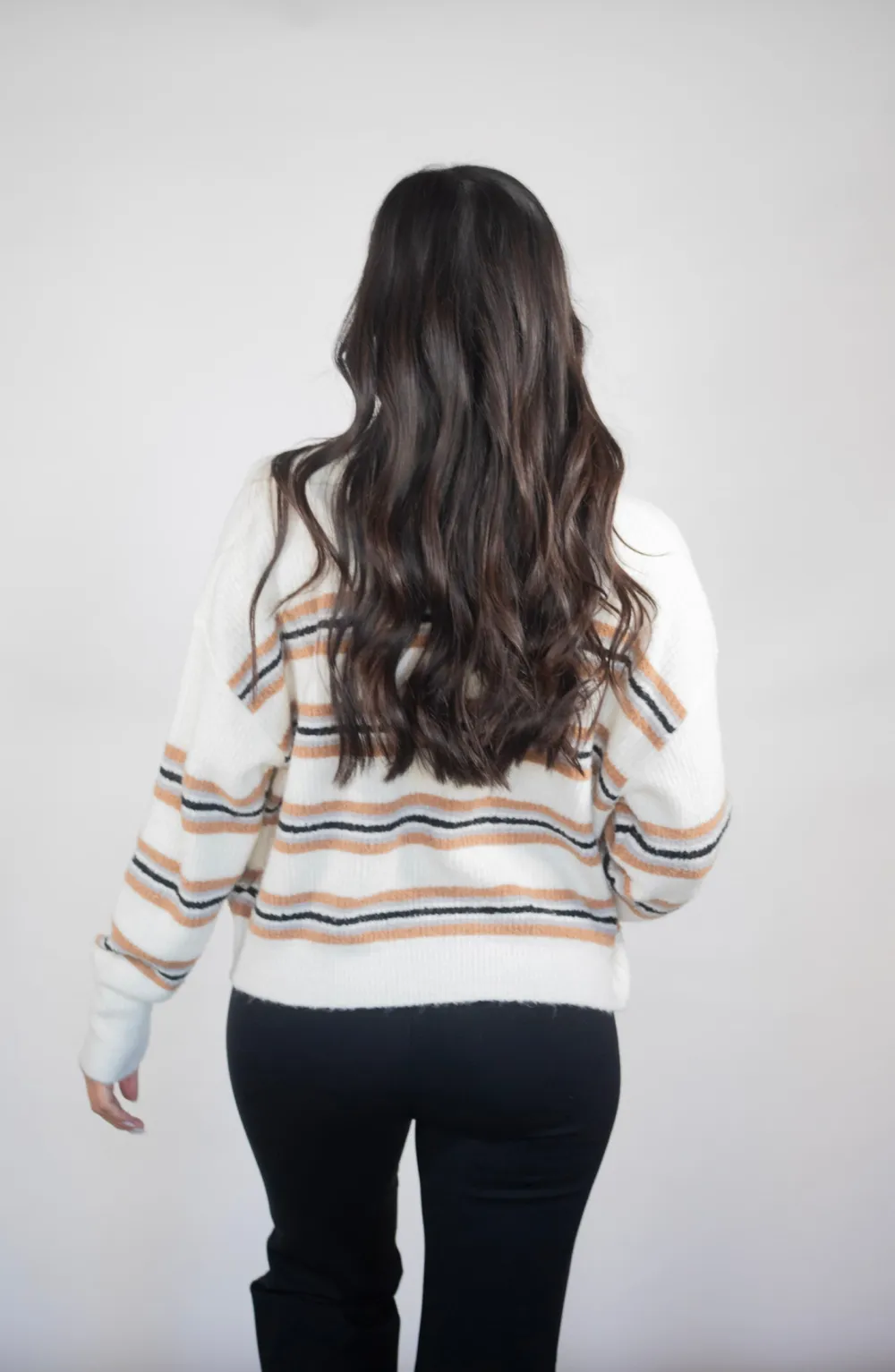 Daytime Dreaming Cream Striped Collared Sweater