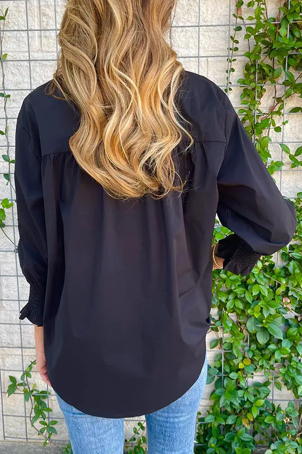 Relaxed Button Front Blouse
