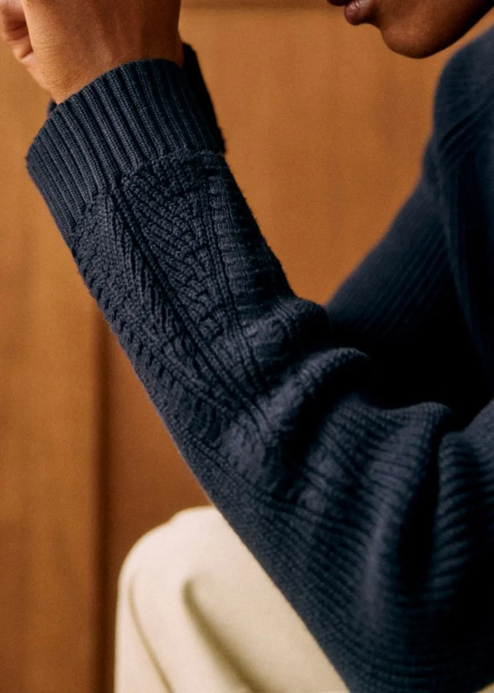 Crew Neck Organic Cotton Long Sleeve Cardigan