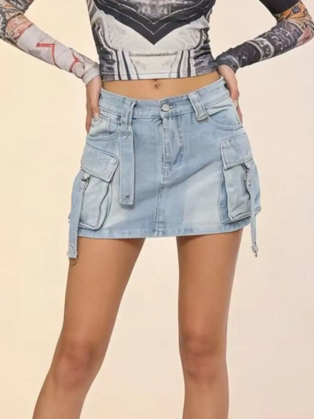 Denim Washed Skirt