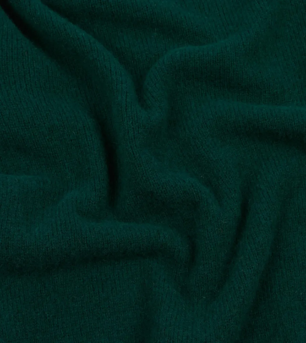 Casual Style Green Brushed Shetland Mock Neck Jumper