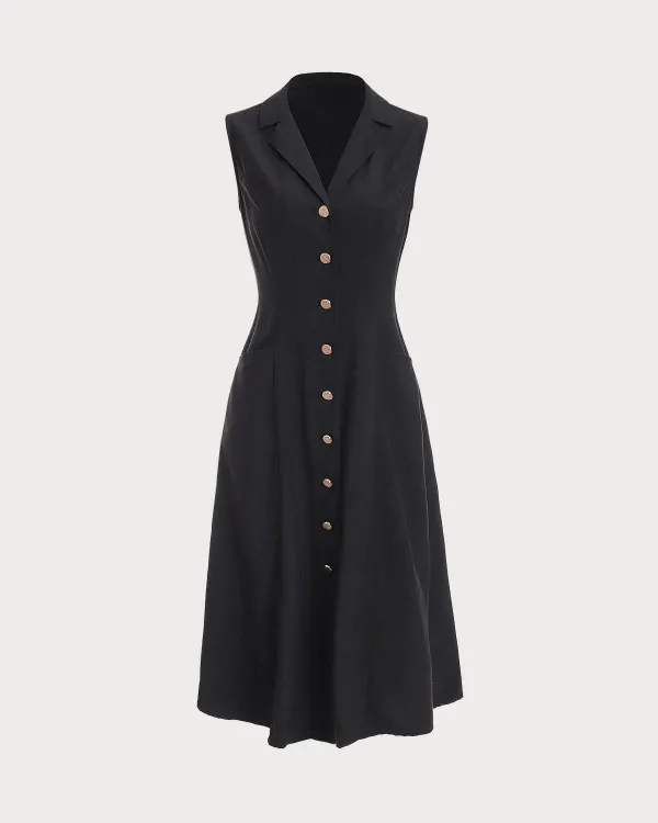 Cotton Fabric Black Dress