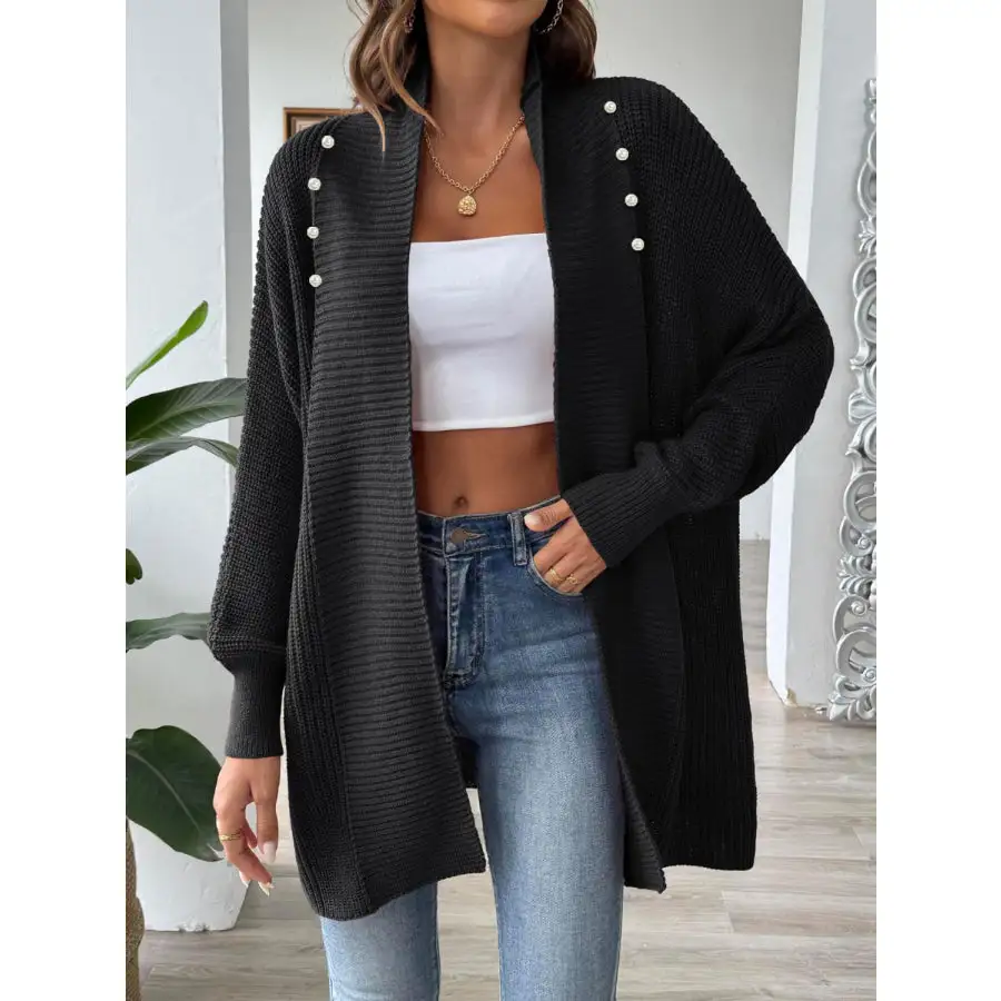 Open Front Long Sleeve Cardigan
