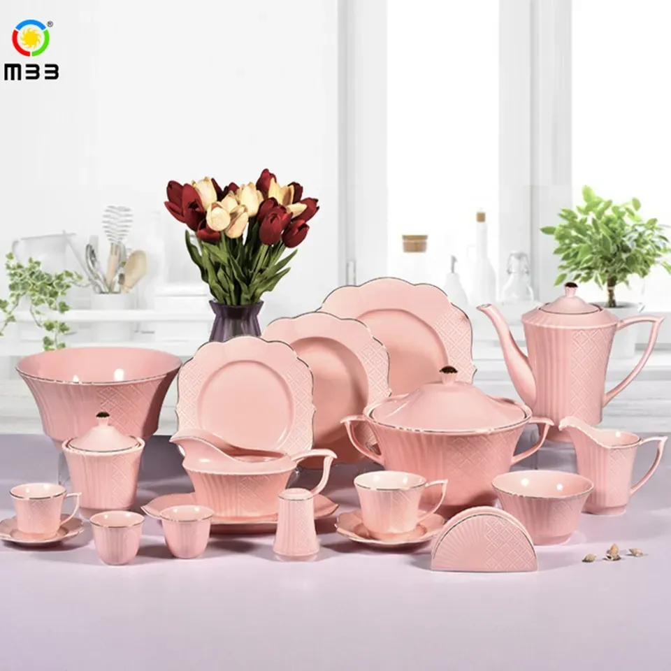 58pcs deluxe ceramic tableware set