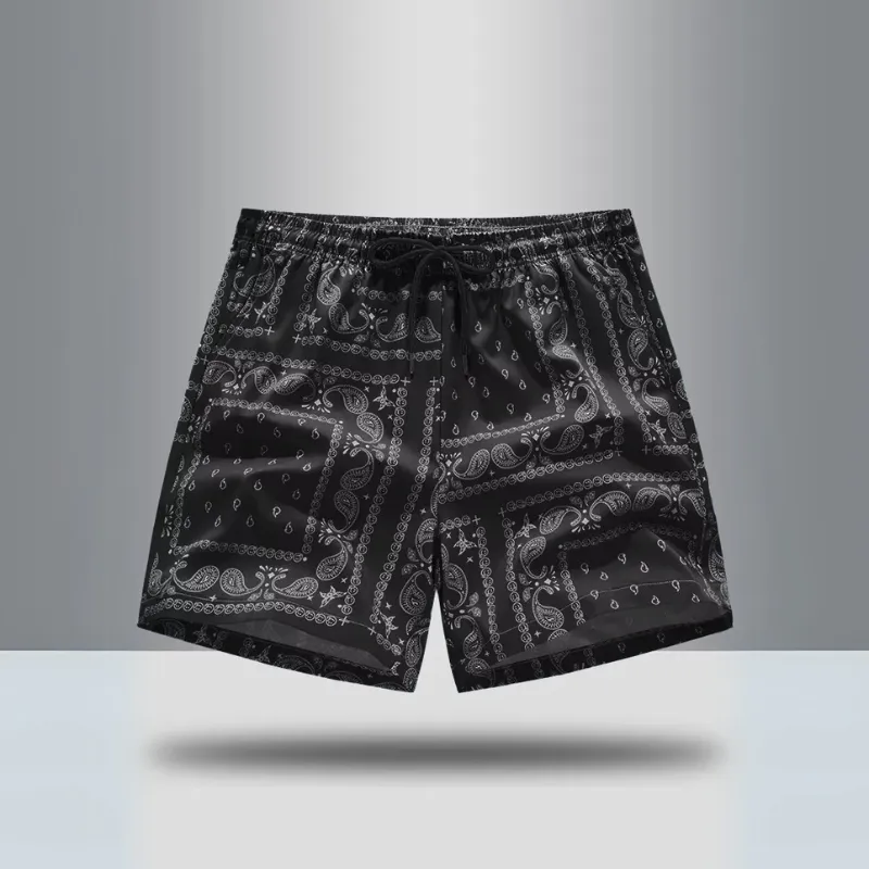 Men's Paisley Print Athletic Shorts