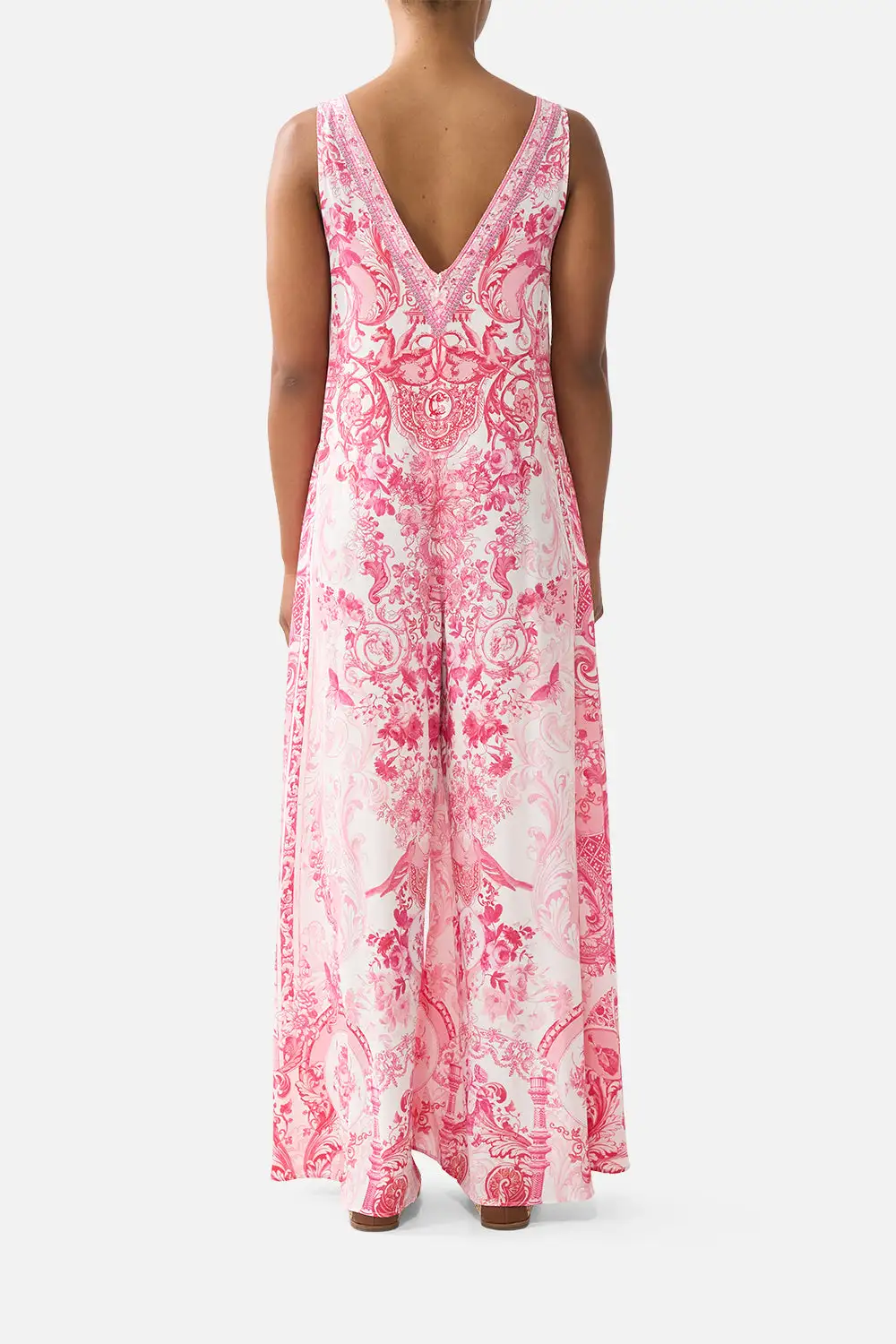 V-Neck Flared Jumpsuit