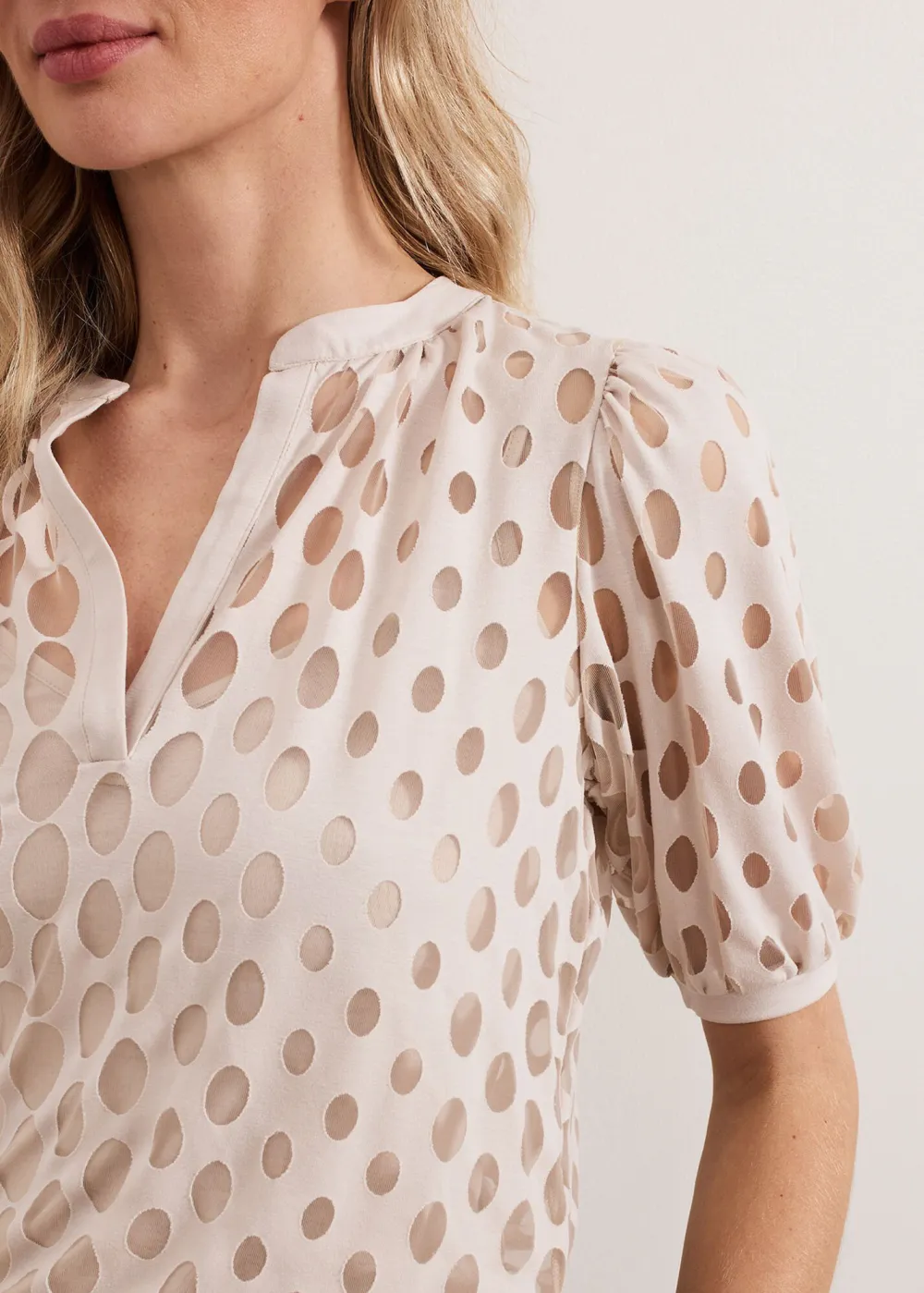 Designer Geometric Semi-Transparent Top For Women