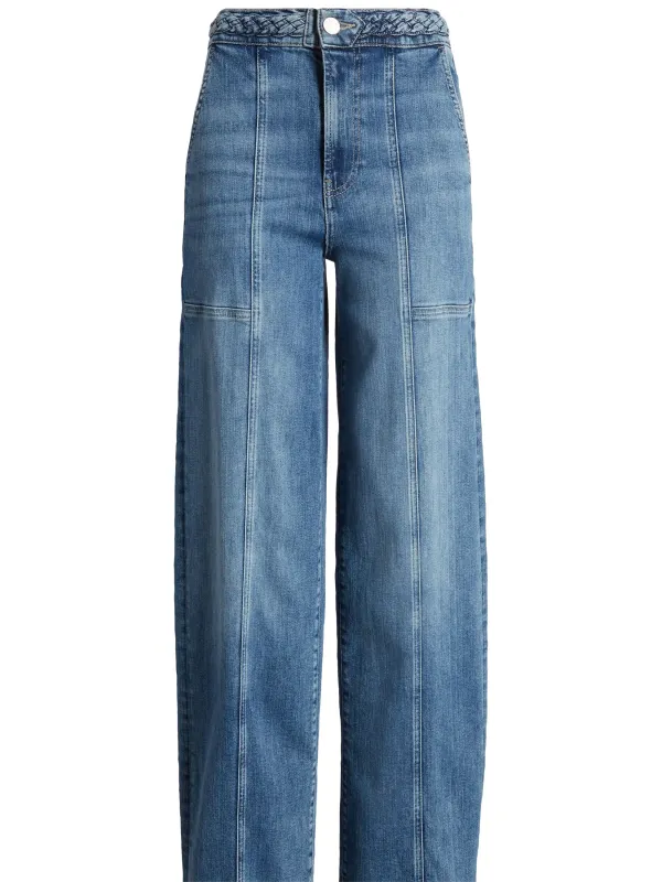 Wide Leg Patch Pocket Jeans
