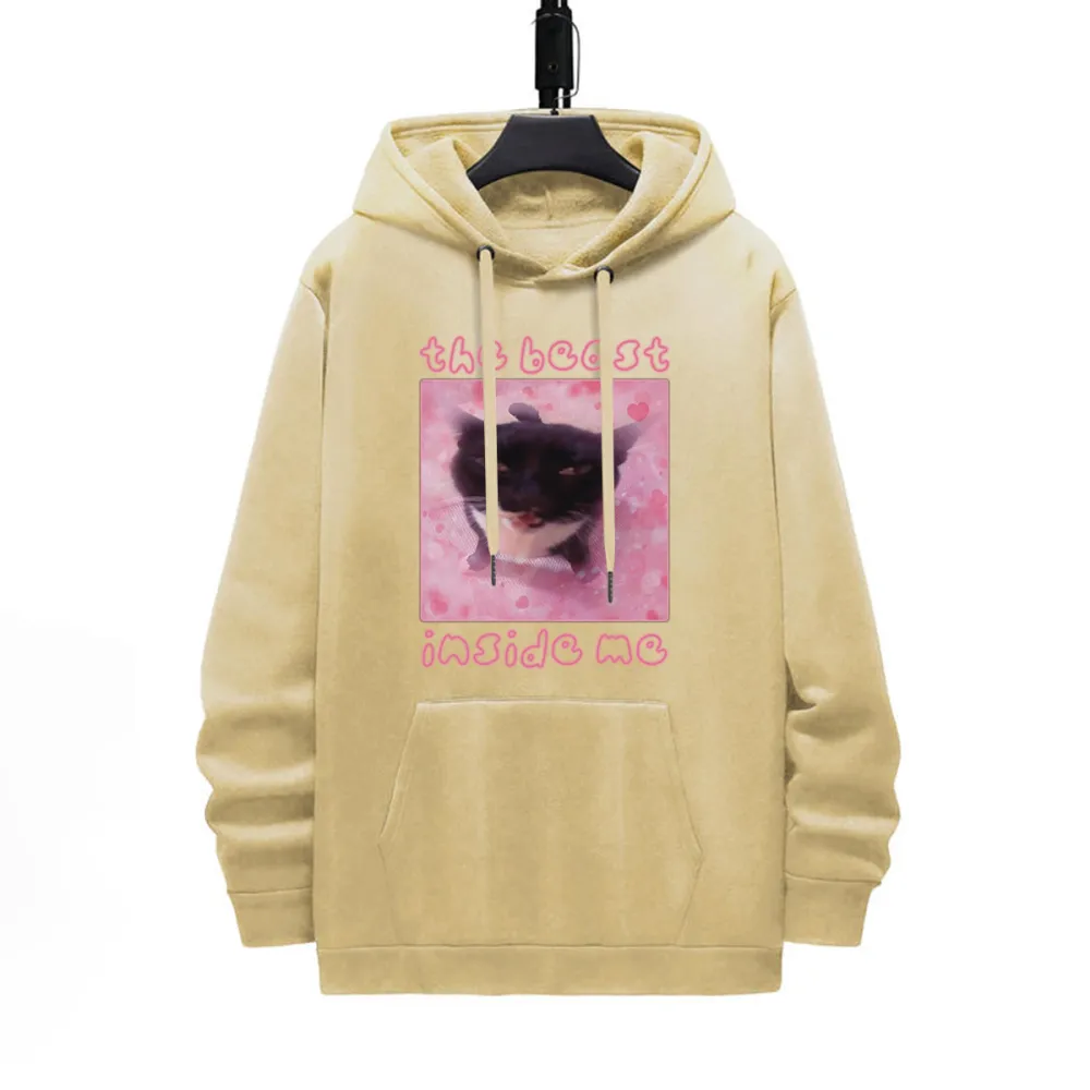 THE BEAST INSIDE ME PATTERN PRINTED HOODIE