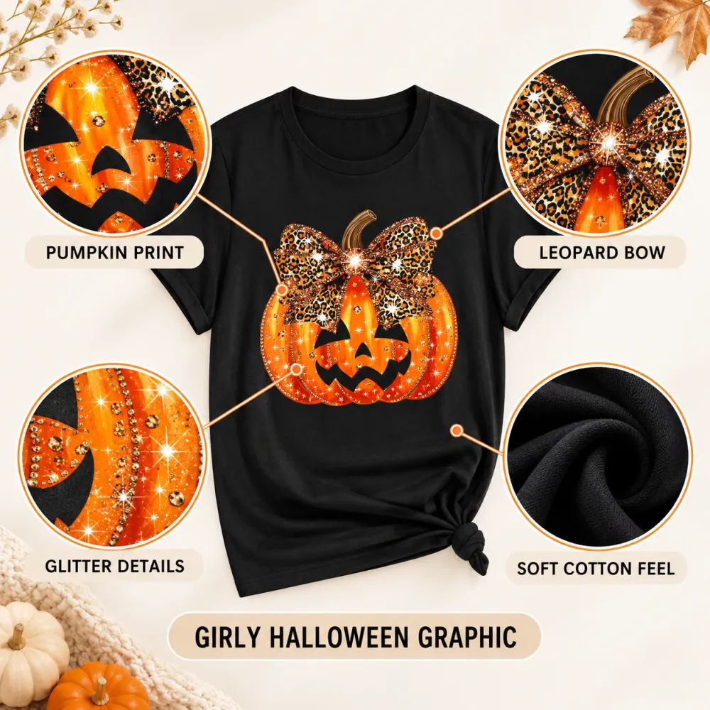 Pumpkin Print Short Sleeve Tee