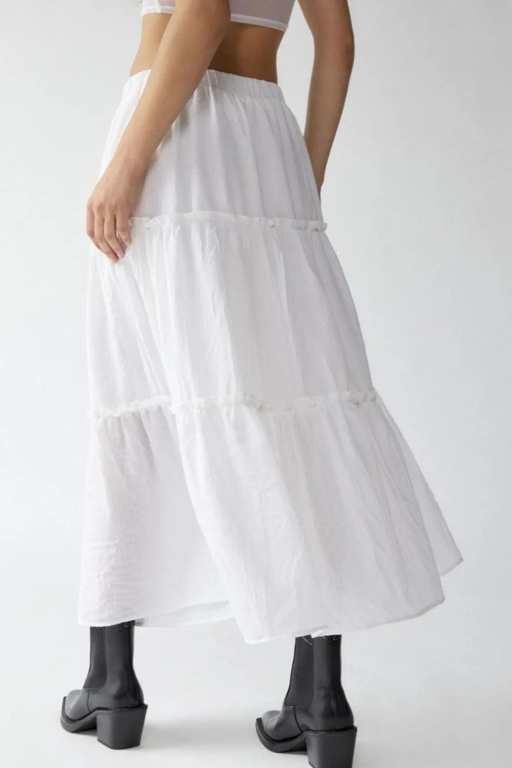Frill Elastic Waist Mystique Skirt