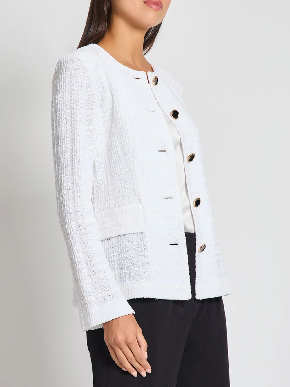 Gemstone Collar Button Down Jacket