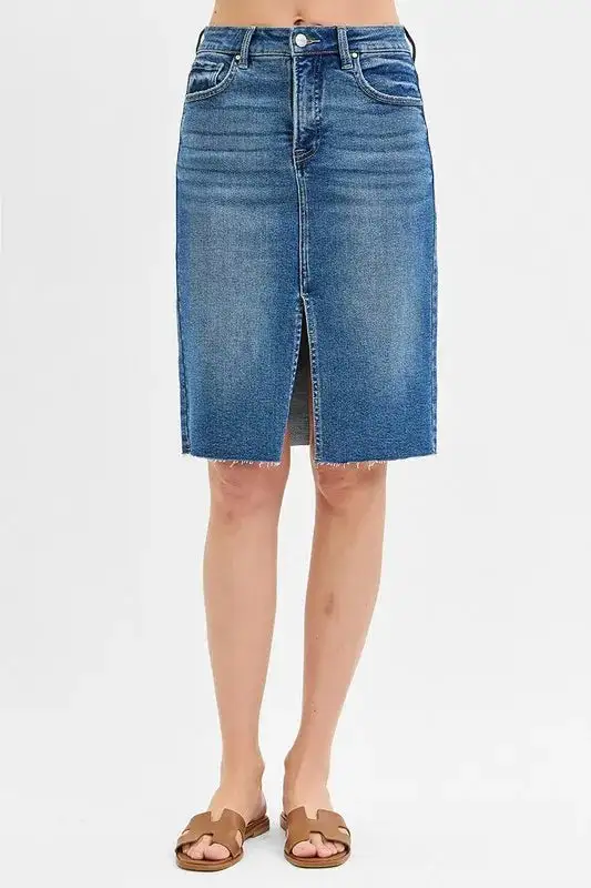 Side Slit Risen Skirt