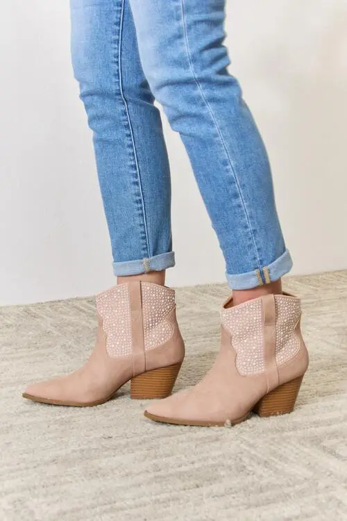 Straw Rhinestone Boots