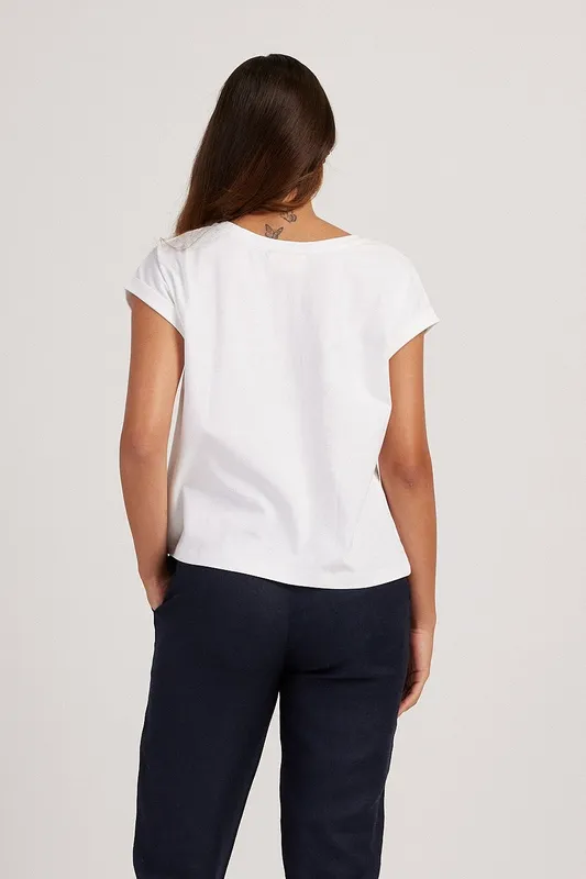 Off-White Pima Cotton Boxy Tee