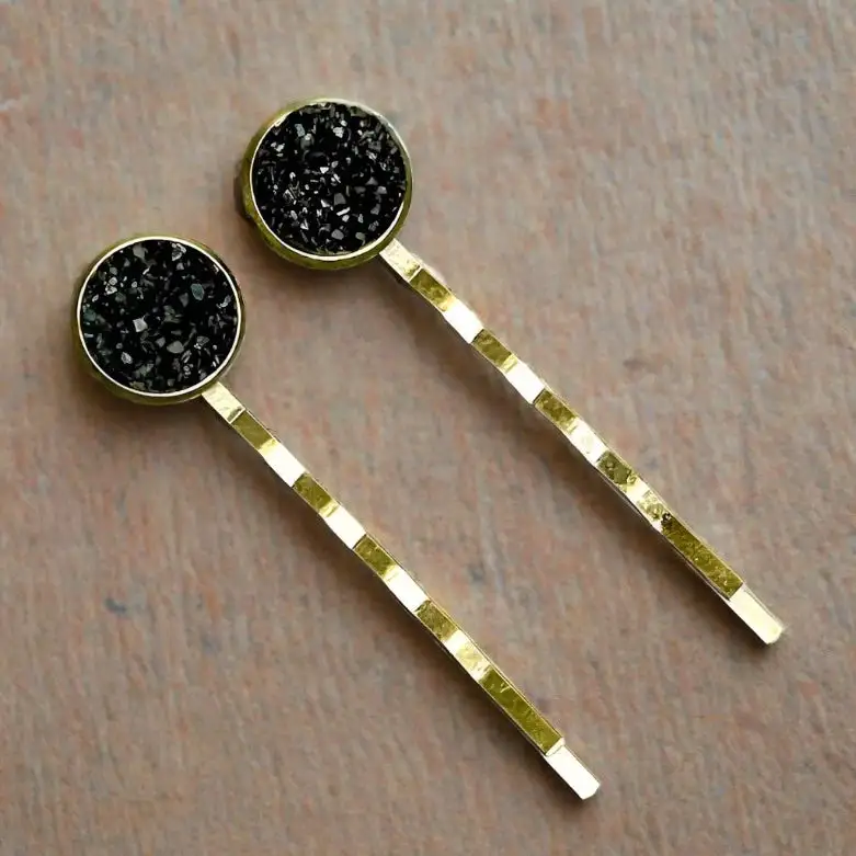 Druzy Agate Bobby Pins