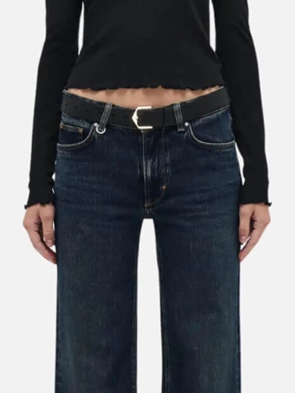 Button Up Mid Waist Jeans