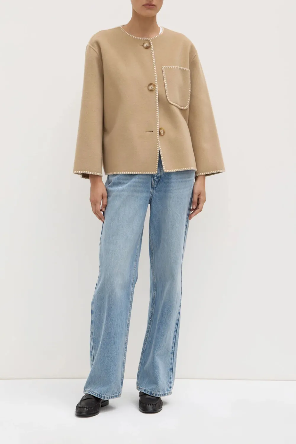 Coat With Carpet Style Stitching