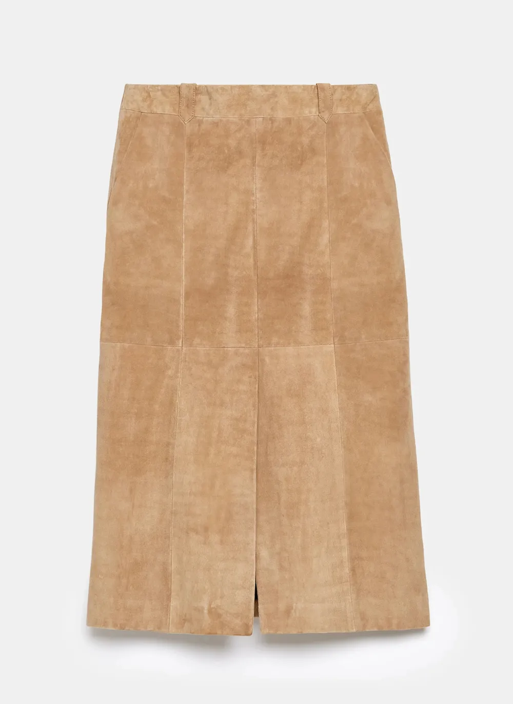 Casual Style Neutral Suede Midi Skirt