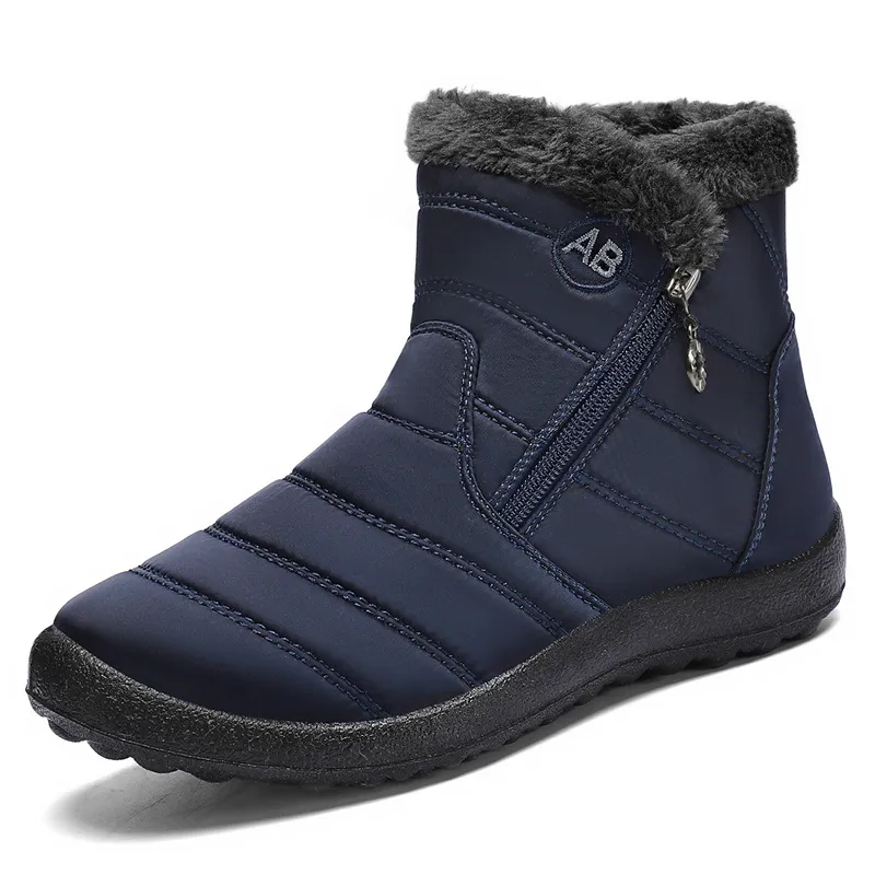 Women's Cotton Shoes Winter Boots PU Long Tube Plush Lined Thick Warm High-Top Snow Boots