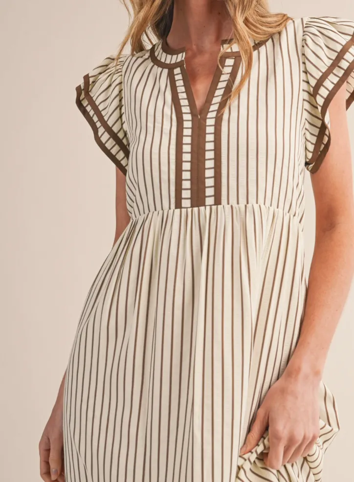 Soft Stripe Midi Dress