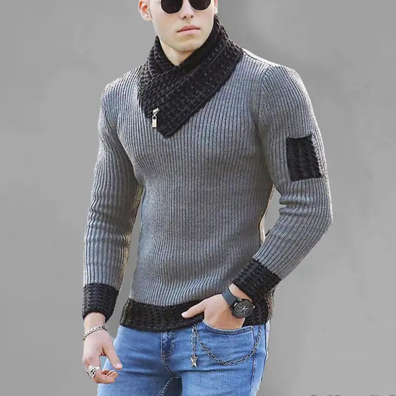 Zip Front Collared Sweater