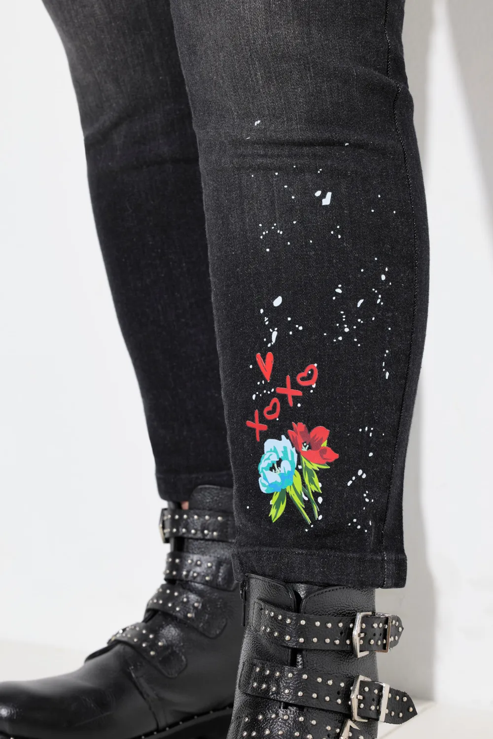 Love Flower Printed Jeans