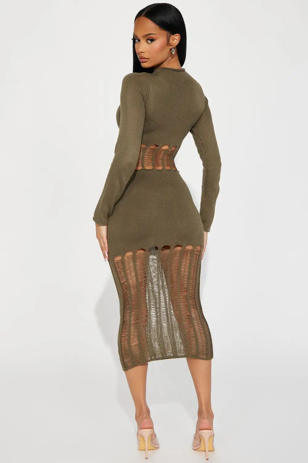 Tamara Sweater Midi Dress - Olive