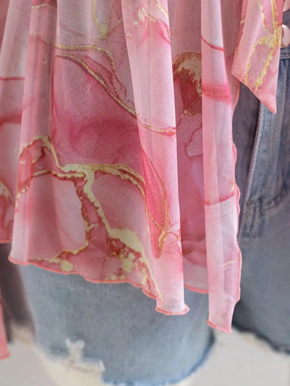 Size Floral Print Chiffon Blouse