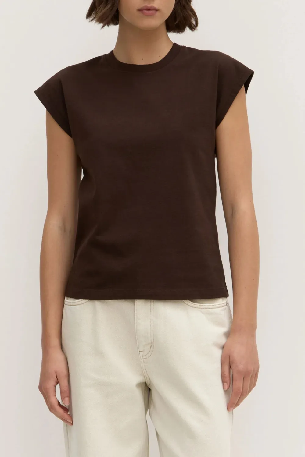 Heavy Shoulder Sleeve Slim Fit T-Shirt