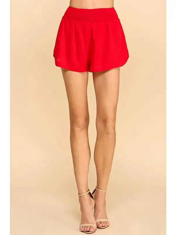 Roomy Linen Blend Casual Shorts