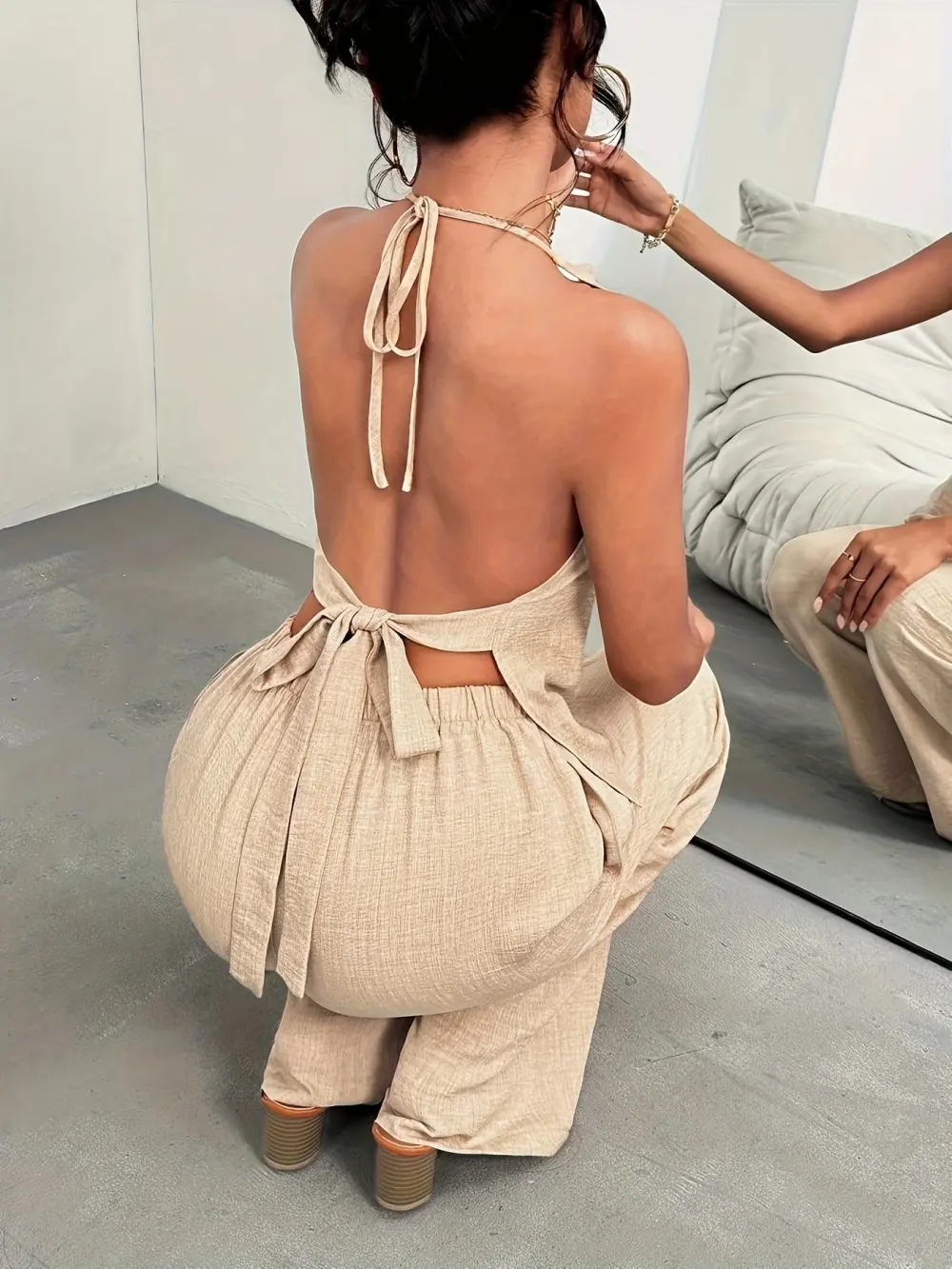 Women's 2-Piece Sleeveless Top & Wide Leg Pants Set