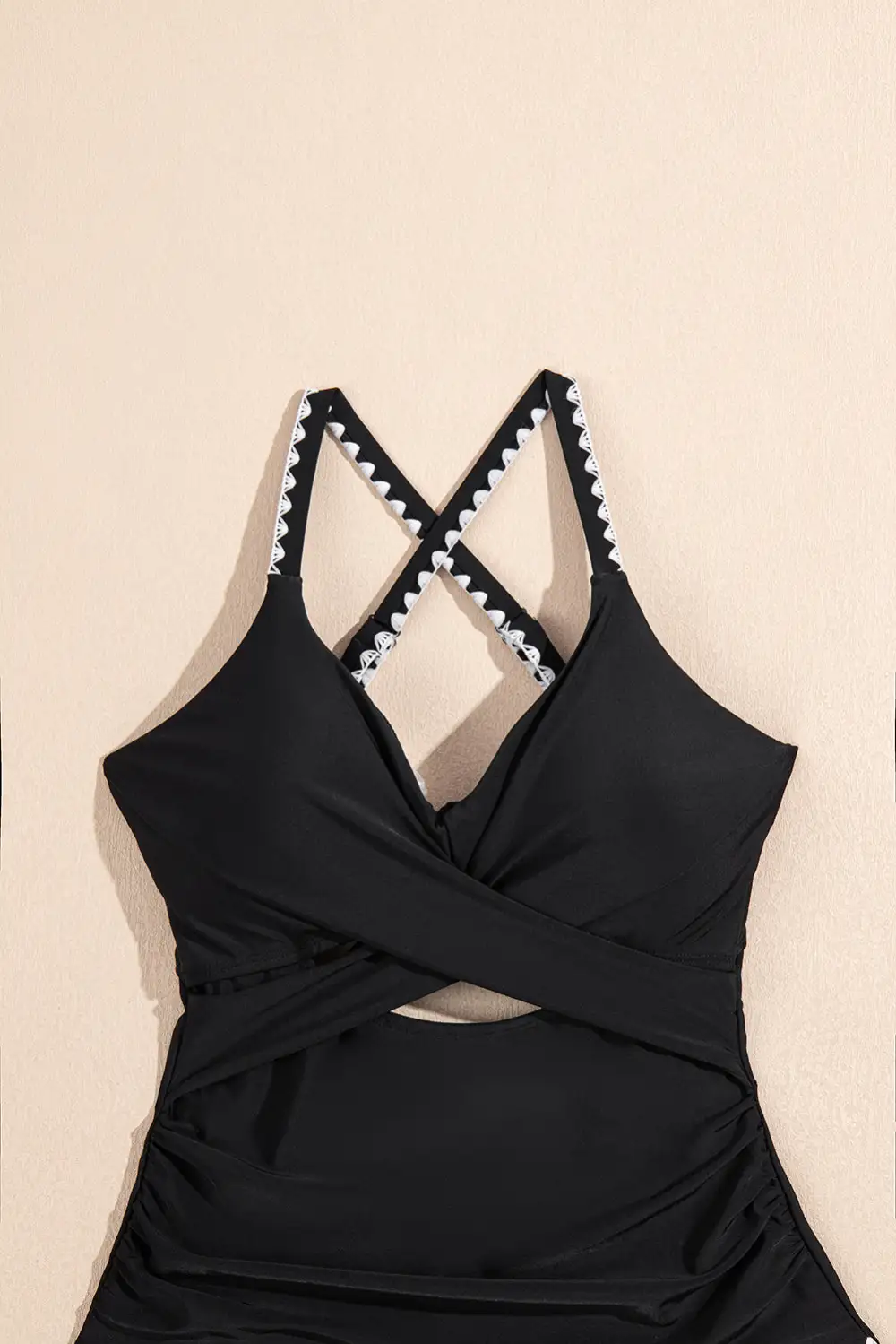 Ric Rac Trim Contrasted One Piece Swimsuit