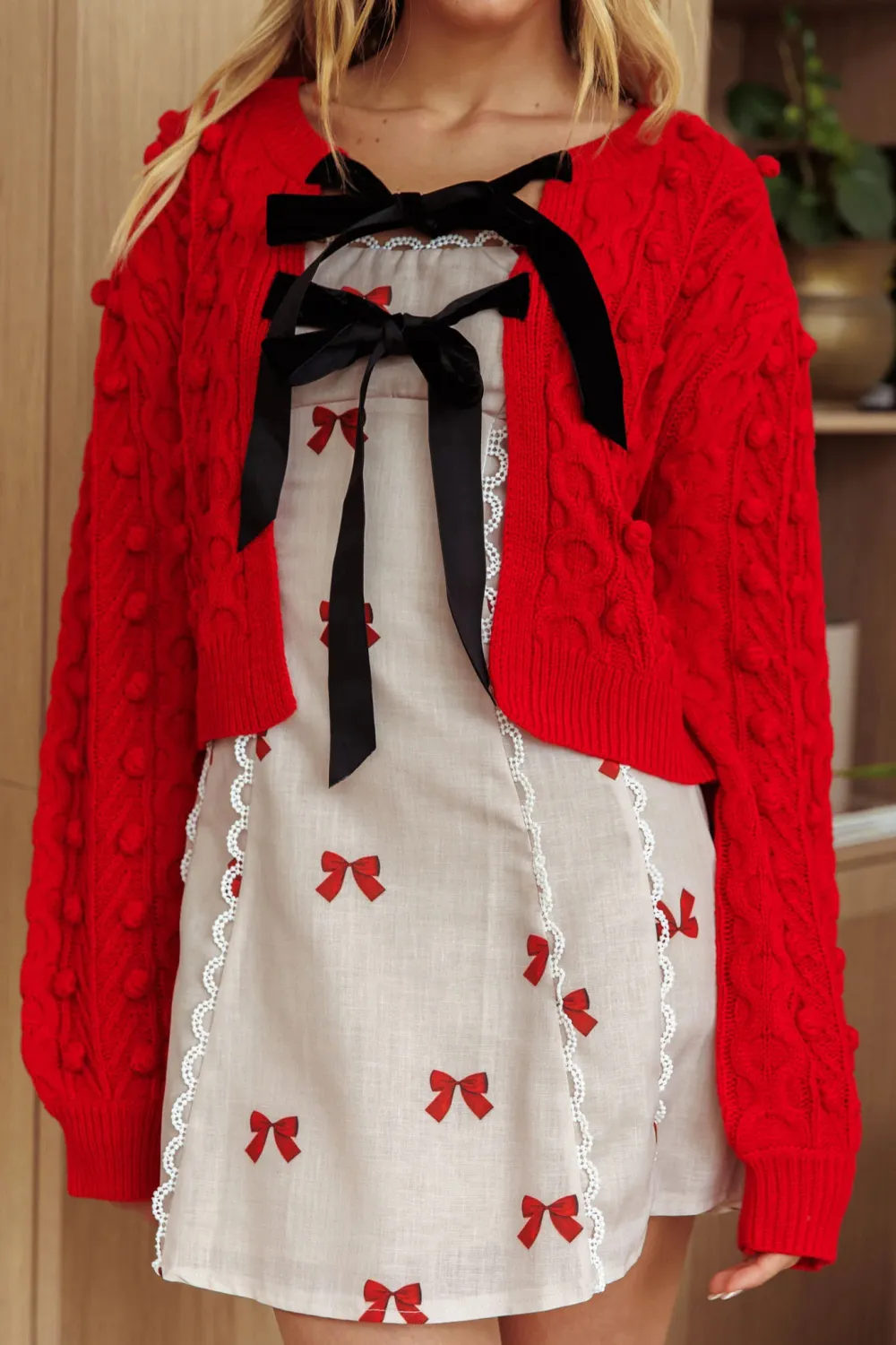 Sweet Tie Bow Women's Loose Jacket