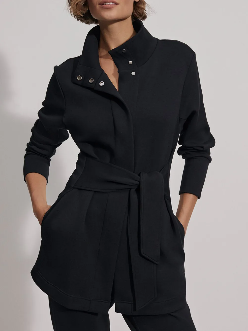 Olive Marl Tie-Front Jackets