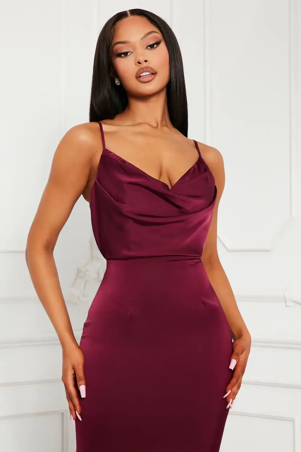 Holland Satin Maxi Dress - Purple