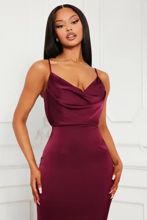 Holland Satin Maxi Dress - Purple