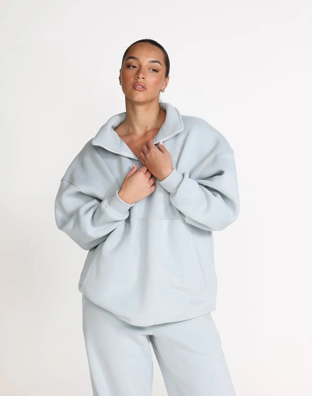 Remy Quarter Zip Jumper (Baby Blue)