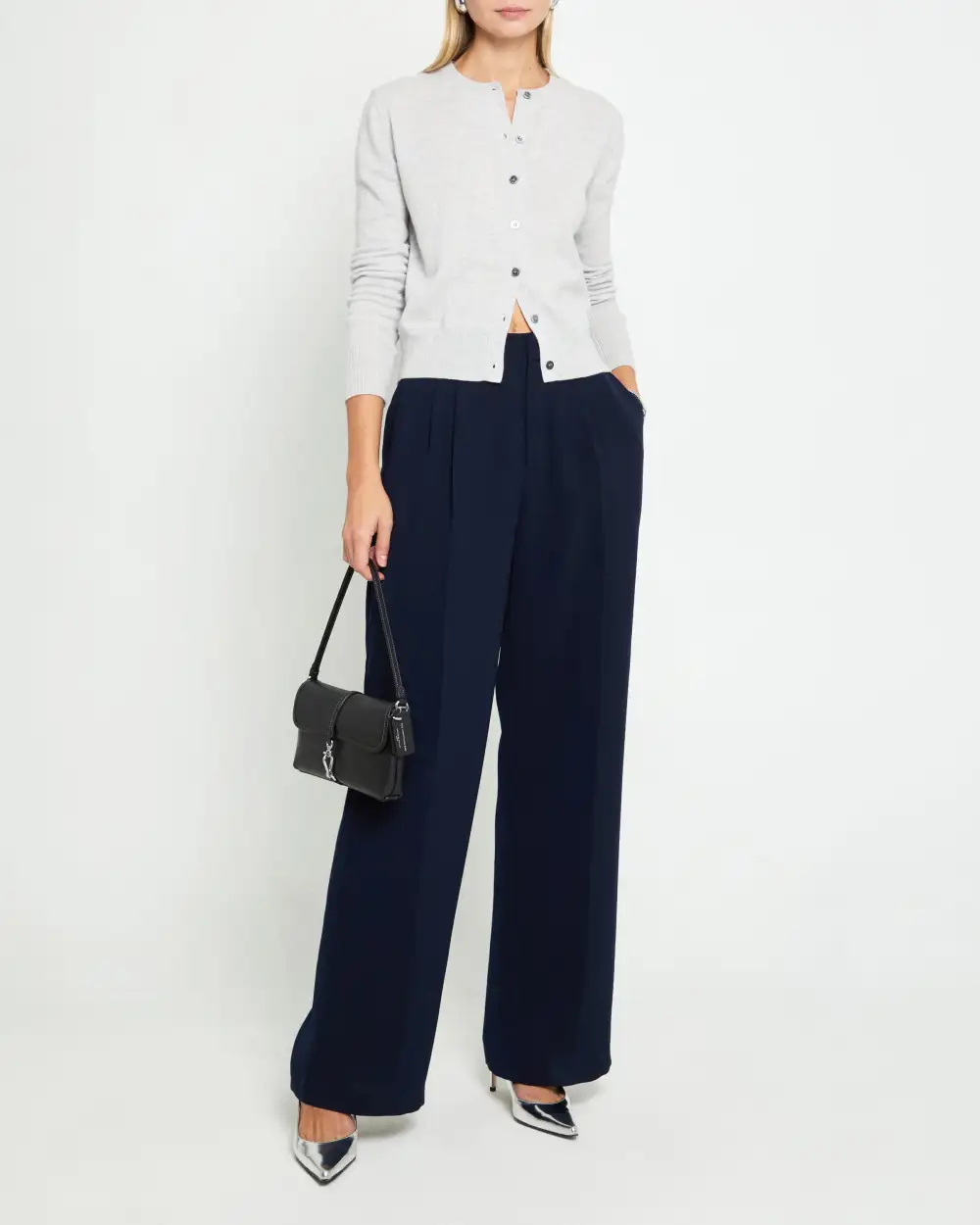 Open Front Buttoned Cardigan