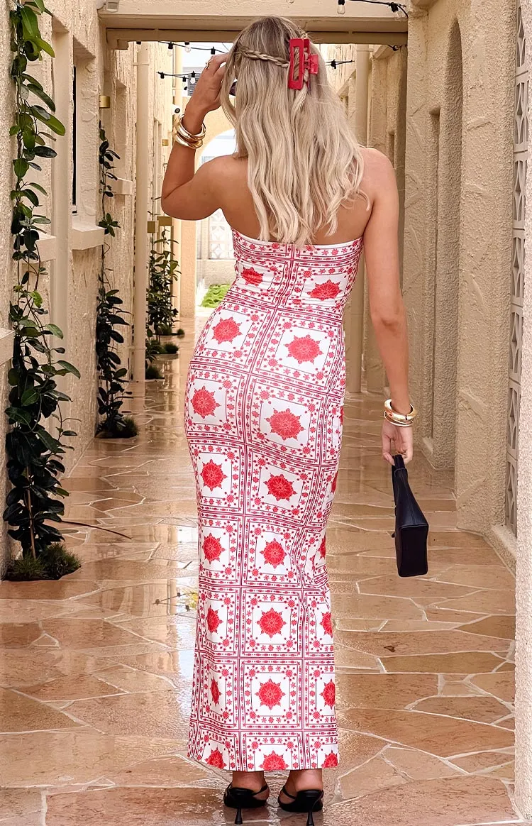 Tile Print Maxi Dress