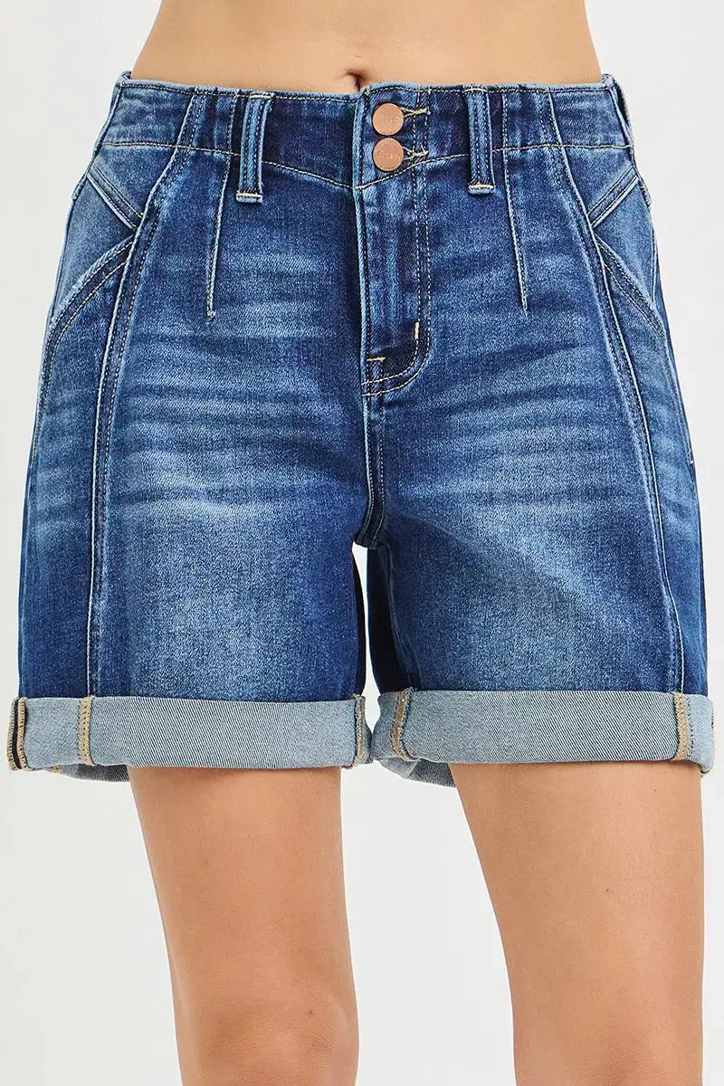 High Rise Seamed Casual Shorts