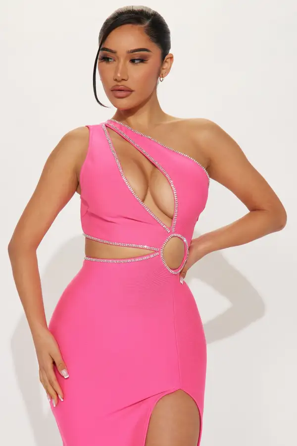 Over Exposed Midi Dress - Fuchsia