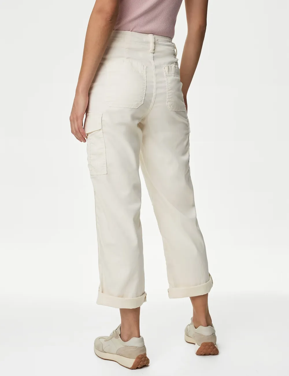 Rich Cargo Tea Dyed Cropped Trousers