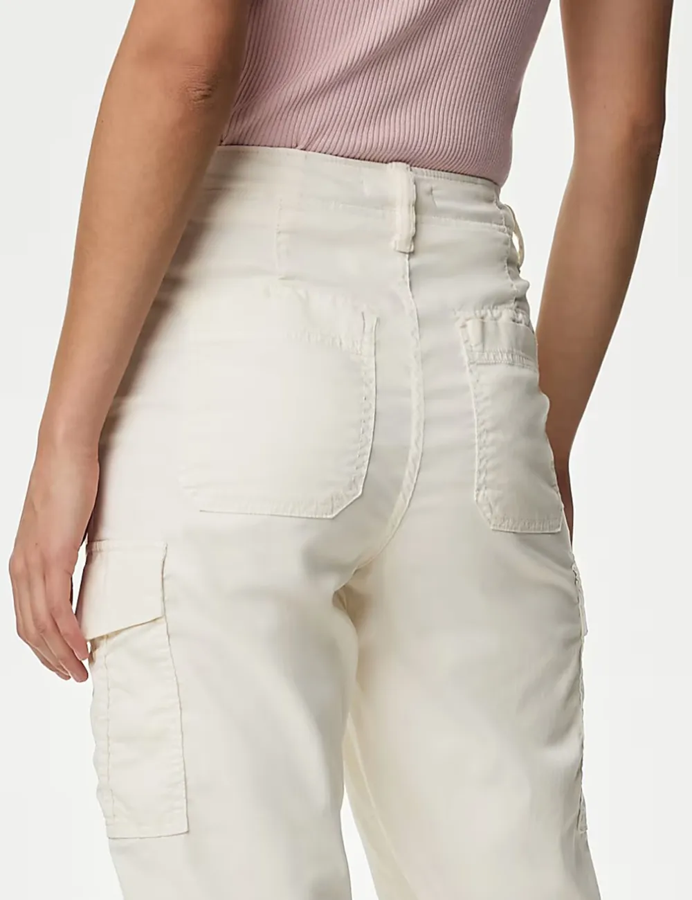 Rich Cargo Tea Dyed Cropped Trousers